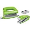 Leitz Set NeXXt Mini Cucitrice e Perforatore, Capacità fino a 10 Fogli, 55612254, Verde