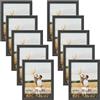 WOLTU Cornice per Foto 15x20cm Set di 10 Cornice da Parete e Tavolo, Portafoto in Legno Massello e Pannello in Plastica, Collage Foto, Nero