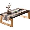 zaqiming Tavolo da salotto rettangolare in legno massiccio pieghevole, per giardino, balcone, soggiorno, sala da pranzo, camera da letto (colore: marrone, dimensioni: 80 x 50 x 30 cm)