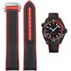FOUUA Cinturino per Orologio per Omega 22mm 20mm Cinturino del Cinturino Fibbia Pieghevole in Silicone e tela adatta Cinturino per Orologio per Omega Seamaster SpeedMaster De Ville Serie