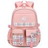 FANDARE Zaino per bambini per la scuola Luminoso Zainetti Cartelle Zaino Scuola Elementare Zaino Casual Ragazze Ragazzi Zainetto per Studenti Viaggiare con ciondolo in peluche & Badge carino Rosa