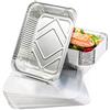 Matana - 25 Grandi Teglie Alluminio, Contenitori Alluminio per Cuocere al forno, Grigliare, Arrostire - Vassoi Monouso, Riciclabile, Vassoi per Arrostire in Alluminio Argento - 22x17cm/1200ml