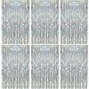 O-Kinee Tende Metalliche Tinsel argento,Foil Tenda Compleanno Scintillante,6pz Tende Frangia Sullo Sfondo,Shimmer Orpelli,Orpello Lamina Frange,Foil Tenda Metallici Feste Festoni(1m*2m)