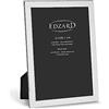 Edzard Cornice Salerno per foto DIN A4 (21 x 30 cm), argentata, antiossidante, retro in velluto, con 2 ganci - Portafoto da appoggiare o appendere