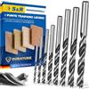 S&R Set 8 Punte Trapano Legno Professionali in Acciaio HSS. Diamentro 3-4-5-6-7-8-9-10mm. Punte Trapano ad Attacco Cilindrico per Legno Massiccio, Lamellare, Truciolare.
