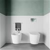 Parama Sanitari sospesi in ceramica rimless bianco opaco: vaso, bidet e copriwc soft-close | Vienna
