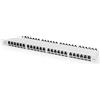 DIGITUS Pannello Patch - 19 - Cat6A - 24 porte RJ45 - schermato - LSA - Montaggio rack 0,5U - Grigio
