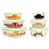 Home Fleek Contenitori In Vetro Per Alimenti Con Coperchio - Impilabili Meal Prep Contenitori Ermetici Per Alimenti Vetro, Adatti Microonde E Congelatore Contenitori Cibo Ventro (Set di 6, Verde)