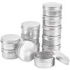 BENECREAT 12 Pack 80ml Lattina di Alluminio Scatola Rotonda in Alluminio con Tappo a Vite Contenitori in Metallo - Ideale per Conservare Spezie, Dolci, tè o Pillole (Platino)