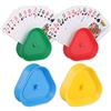Zocipro 4Pcs Porta Carte da Gioco, Supporto di Carte da Gioco Triangolari in Plastica, Titolari di Carte da Gioco a Mani Libere per Bambini, Adulti, Disabili, Anziani