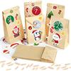 Sprinlot Calendario dell'Avvento, 25 Sacchetti di Carta Kraft con Adesivi Numerici, Calendario dell'Avvento Fai da Te, Avvento Calendario Avvento da Riempire, Calendario di Natale per Bambino
