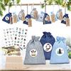 DazSpirit Calendario Dell'avvento, Calendario Dell'avvento Borsa Di Stoffa Calendario Natalizio Da Riempire, Borsa In Juta Borse Calendario Dell'avvento Per Bambini, Sacchetti Regalo Di Natale(24Pcs)