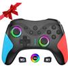 Sefitopher Controller per Switch con Luce RGB e programmabile Wireless Switch PRO Controller per Switch/Lite/OLED, Switch Controller Compatibile con Android/iOS/PC