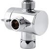 MAGT Soffione Doccia Deviatore Doccia, 3 Vie G1/2 in Plastica ABS in Metallo per Bagno Cucina Lavandino