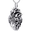 Serebra Jewelry Cuore Anatomico Ciandolo con Collana in argento 925 | regalo perfetto per infermieri, medici, studenti, nerds | by Serebra Jewerly