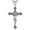 INFUSEU Collana Uomo, Collana Croce Gesù Crocifisso Argento 925 Ciondolo Patrono Croce Di San Benedetto Fede Cristiana Gioielli Religiosi Amore Divino Amuleto Regali per Uomini Donne