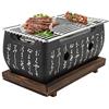 Fockety Barbecue a carbone giapponese barbecue da tavolo portatile con piastra di base, posacenere, piastra di carbone, rete per barbecue, piano cottura in alluminio per interni ed esterni