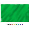 ANLEY Fly Breeze 3x5 Piedi Bandiera Verde - Colore Vivido e Resistente Ai Raggi UV - Testata In Tela E Doppie Cuciture - Bandiera Verde Tinta Unita Poliestere Anelli Ottone 3 X 5 Piedi