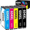 Hookink 604XL Cartucce di inchiostro Compatibili per Cartucce Epson 604 XL, per Cartucce Epson XP-2200 XP-2205 XP-3200 XP-3205 XP-4200 XP-4205, Workforce WF-2930 WF-2910 WF-2935 WF-2950 (5-pack)