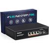 YuanLey 6 Port 2.5G PoE Switch Non Gestito, 4 Porte PoE 2.5G Base-T, 2 x 10G SFP, 802.3af/at, 78W, Compatibile con 100/1000/2500Mbps, Metallo Senza Ventola, Montaggio a Parete Switch di Rete 2.5Gbe