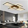 Qiaomao Plafoniera LED Soffitto Moderna 3 Rettangolare Dimmerabile 120W Lampadario Soggiorno con Telecomando 140 cm Acryl Lampada Soffitto, Base Centrale con Illuminazione a LED, Nero