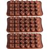 DragonX2 Stampo Cioccolato 3 Pz,Cioccolato Stampi Fai da Te Forme Diverse di Praline,Marrone Antiaderente Stampo in Silicone,Stampo per biscotti in silicone senza BPA,Stampi per Cioccolato Food Grade Silicone