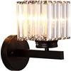 Sxtiger Applique In Cristallo Vintage, Lampada Da Parete Moderna In Cristallo Quadrato Nero E27, Camera Da Letto Soggiorno Corridoio Illuminazione