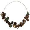 HEITMANN DECO Corona con pigne, ghiande e foglie di legno, ca. 30 x 29 cm, oro/marrone