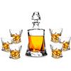 KANARS 7 Pezzi Bottiglie e Bicchieri whisky, Decanter da Whiskey Cristallo, 800ml Bottiglia con 6x 300ml Bicchieri, Bellissimo Regalo