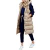 UOWEG Cappotto invernale lungo da donna Gilet senza maniche Piumino caldo con tasche trapuntato piumino trapuntato giacca outdoor, 02 kaki., S