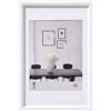 walther designCornice per quadri bianca 30 x 40 cm con passe-partout, cornice in plastica Steel Style ES040W
