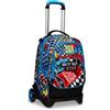 SJ Gang Zaino Scuola Con Carrello Sganciabile A 2 Ruote - Trolley Jack 2WD - SJ GANG - TRICKFLIP BOY - 3 in 1 - Triplo Uso - Con Tasca Portaborraccia - Per Bambino - Nero