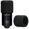 YOUSHARES MXL 770 990 - Parabrezza in schiuma per microfono, copertura in schiuma come filtro antipop (nero)
