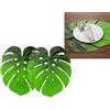 RSTYS - Tovagliette finte a forma di foglia di palma, 4 pezzi, motivo: tartaruga e foglie artificiali, per tavolo da pranzo, decorazione per la casa
