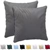 Twinzen Federe Cuscino Letto 40x40 in Cotone Jersey 100% (Set da 2) 150 g/m² - Antracite - Chiusura con Cerniera - Federe Cotone Twinzen 40 x 40 cm - Certificate Oeko Tex - Ultra Morbide e Traspiranti