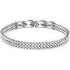 FANCIBAND Regalo Bracciale Uomo Acciaio Inox a Catena Cubano Rigido Regolabile, Natale Compleanno Regali San Valentino per Marito Fidanzato Fratello Papà figlio 19-22cm Argento