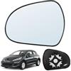 RASHION Vetro Specchietto Retrovisore Riscaldabile Sinistra Compatibile con Peugeot 207 2006-2014/308 2007-2013