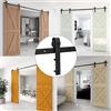 TSMST 242CM Binario per Porta Scorrevole Kit Nero e Rustico Porta Scorrevole Kit Accessori per Porta Doppia Scorrevole (Stile di Base)