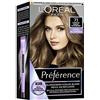 L'Oréal Paris Préférence Cool Blondes, set di tinture per capelli permanenti con colorazione e balsamo per la cura anti gialli, n. 7.1, biondo medio freddo (Hamburg), 1 pezzo