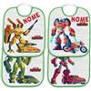 Generic Set 4 Bavetta Bavaglino Asilo con elastico personalizzato con nome del bambino (Transformer Robot bordo Verde)