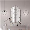 MirrorOutlet The Arcus - Specchio da parete ad arco moderno con cornice color cemento, 80 cm x 46 cm, con retro nero per tutte le condizioni atmosferiche.