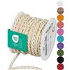 Halbach Seidenbänder Cordoncino premium (crema), larghezza 6 mm, lunghezza 10 m, prodotto in Germania e certificato Öko-Tex, cordoncino in raso lucido in acetato