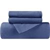 Superior Flannel-DC Set Copripiumino in Flanella di Cotone, Tinta Unita, Blu Navy, Piazza, 33x12.7x25.4 cm