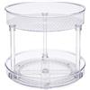 Amazon Basics Lazy Susan, organizer trasparente girevole con 2 ripiani - 23 cm