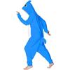 Focupaja Adulto Squalo Onesie Pigiama Animale Cosplay Costume Halloween Natale Tuta Sleepwear per Le Donne Uomini Blu XL