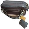 PASKAR pochette da uomo con 3 cerniere in vera pelle di vitello 20 x 10 cm (marrone)