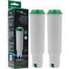 FilterLogic CFL-701B | 2x Filtro acqua compatibile con Krups Claris Aqua Filter System F088 F08801 - Melitta Pro Aqua Cartuccia filtrante anticloro et antical per macchina caffè