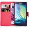 Cadorabo Custodia Libro per Samsung Galaxy A3 2015 in Rosso Carminio - con Vani di Carte, Funzione Stand e Chiusura Magnetica - Portafoglio Cover Case Wallet Book Etui Protezione