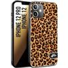 CUSTOMIZZA - Custodia cover nera morbida in tpu compatibile per iPhone 12-12 PRO leopardato maculato donna marrone leopard brown