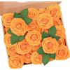 N&T NIETING Rose artificiali in schiuma sintetica, 25 rose finte al tatto, fai da te, per matrimoni, bouquet da sposa, San Valentino, festa della mamma, decorazione per la casa, colore arancione